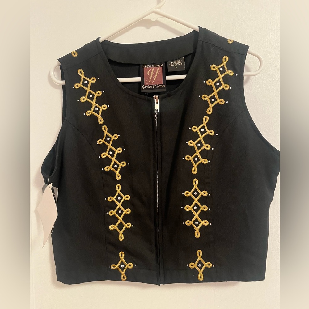 Vintage Signature Gordon & James Vest Black and Gold